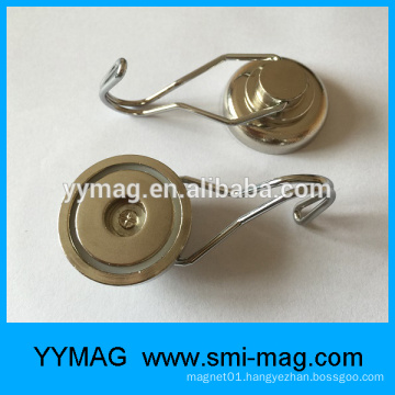 Neodymium magnet pot rotatable hook magnet